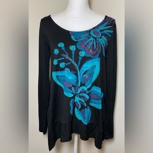 NWT Desigual Floral Rhinestone Boho Top  Women US Small or Euro Med
